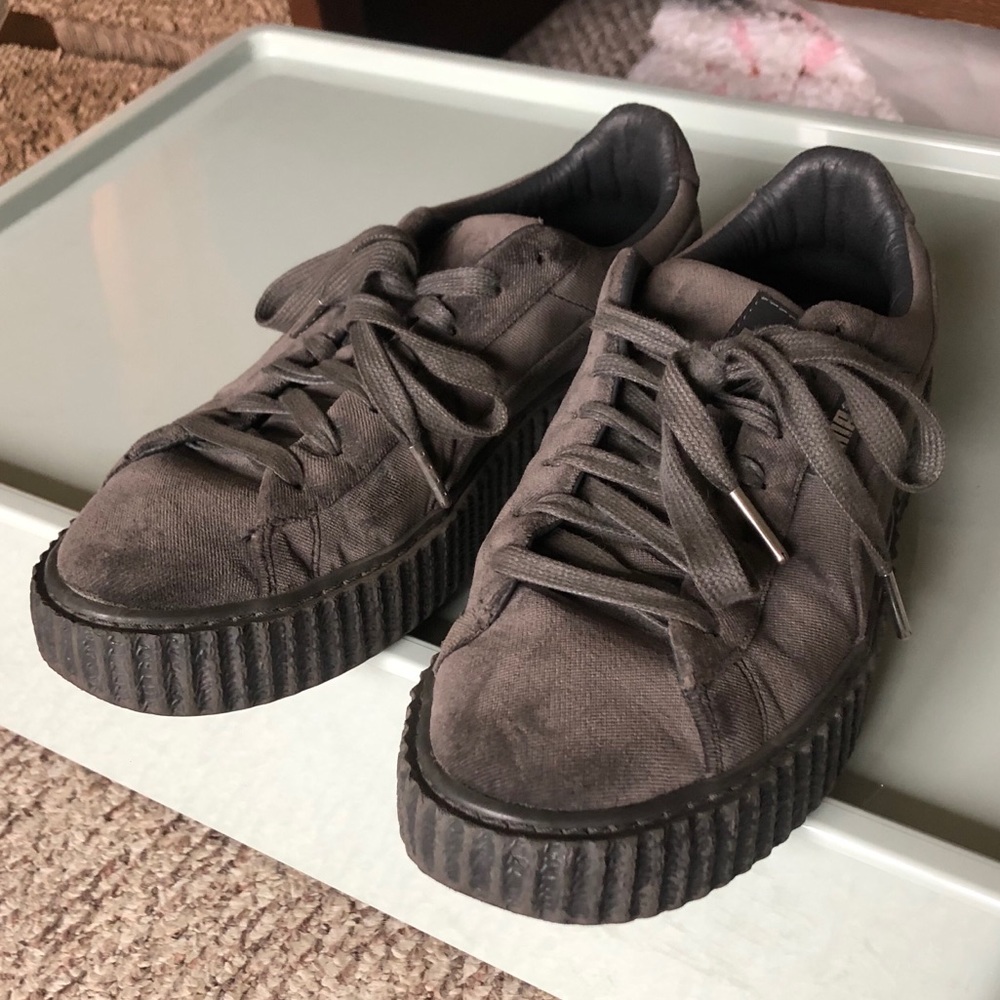 Fenty Puma grey velvet creepers